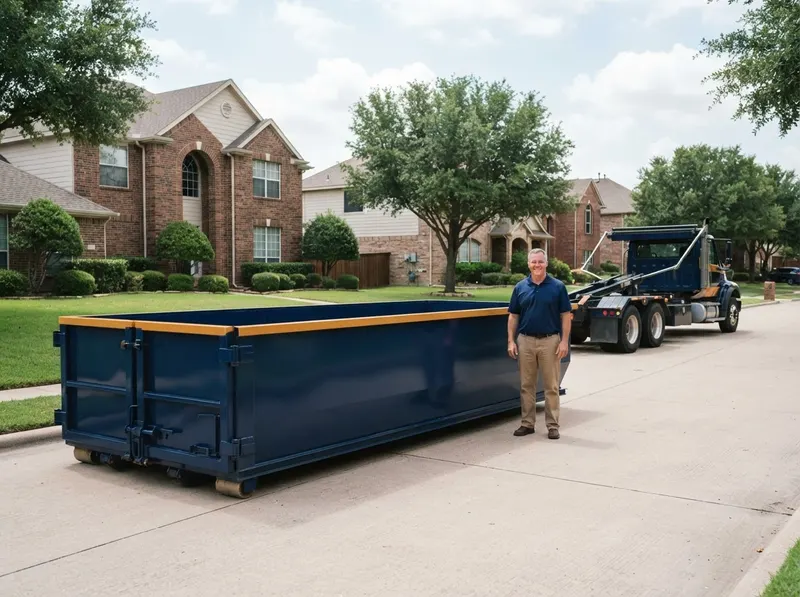 Residential Driveway Dumpster Rental in Plano, TX